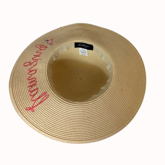 Densley Floppy Wide Brim Hat Straw Sun Protection Amazing Flamingo Embroidered main image 5